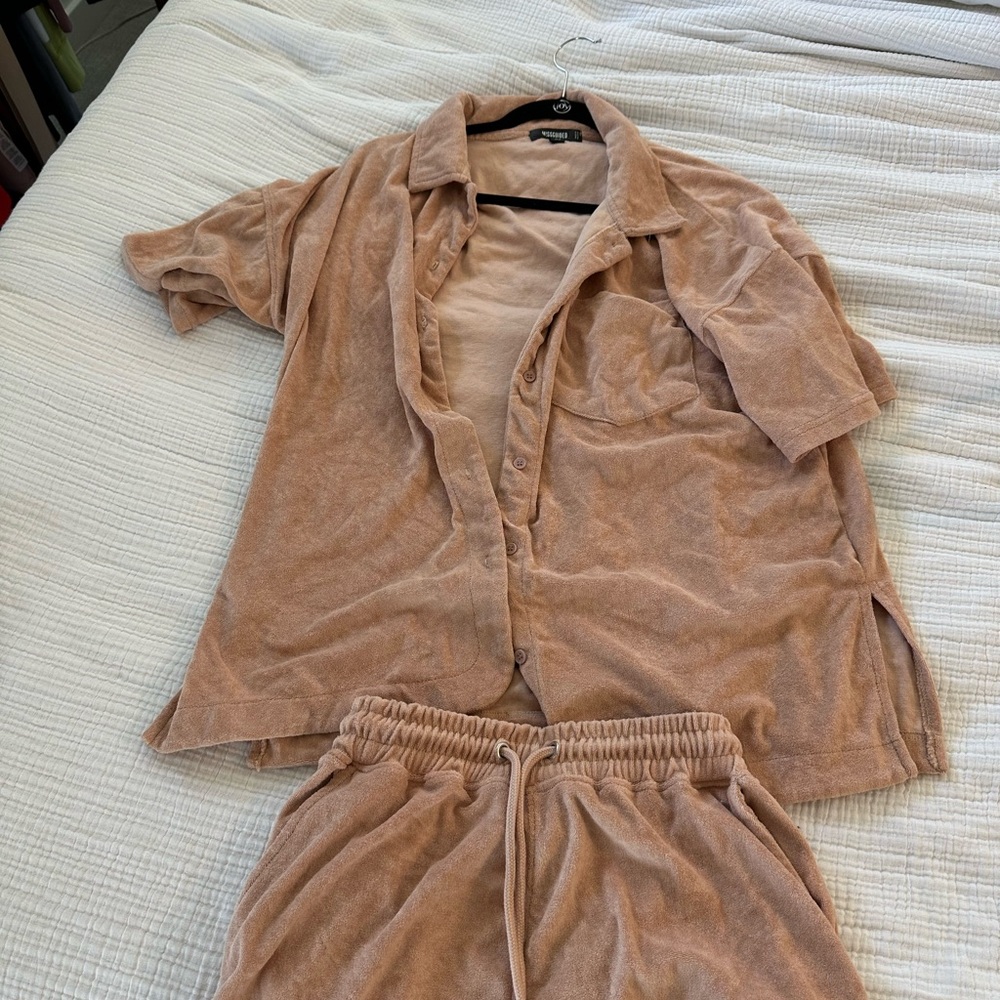 Missguided Terracotta Terry Cloth Set